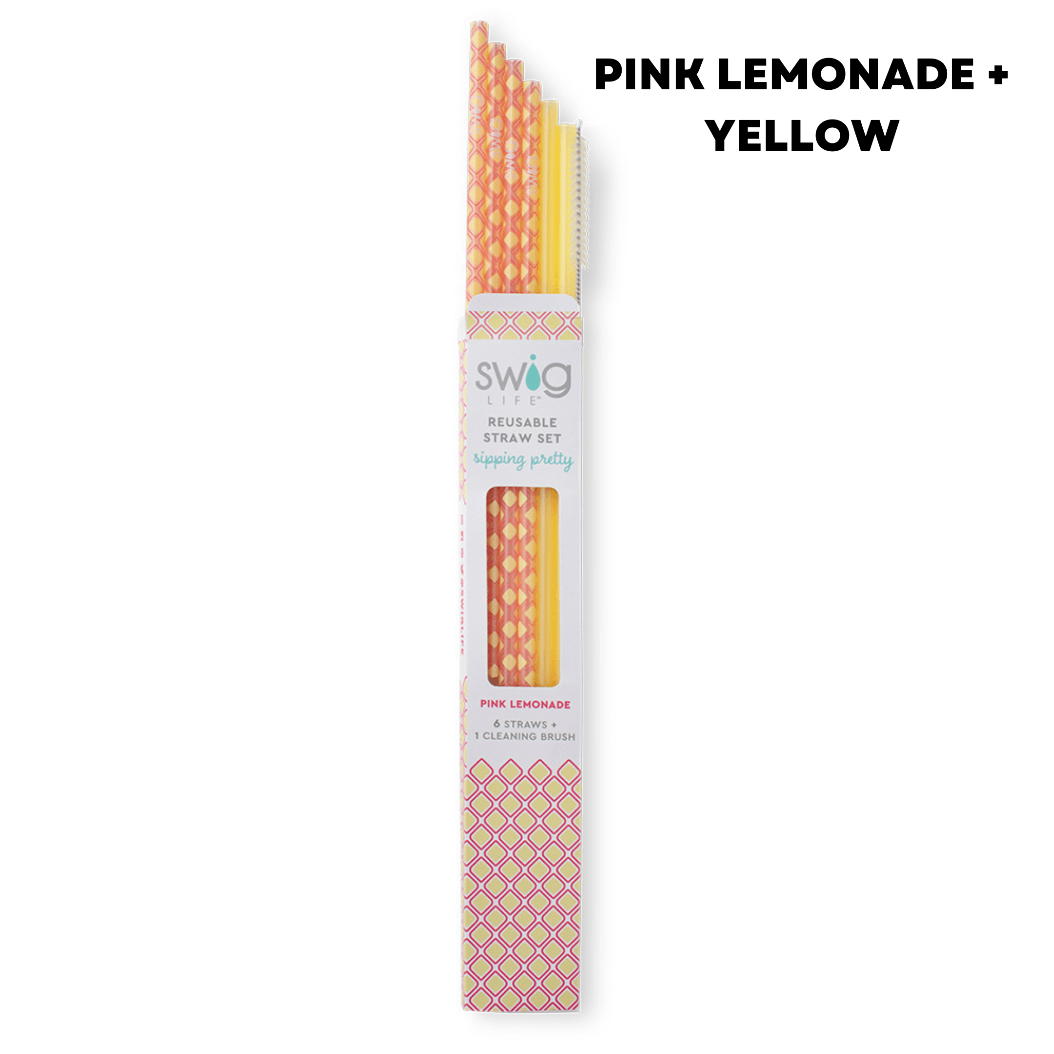Swig Confetti + Pink Reusable Straw Set