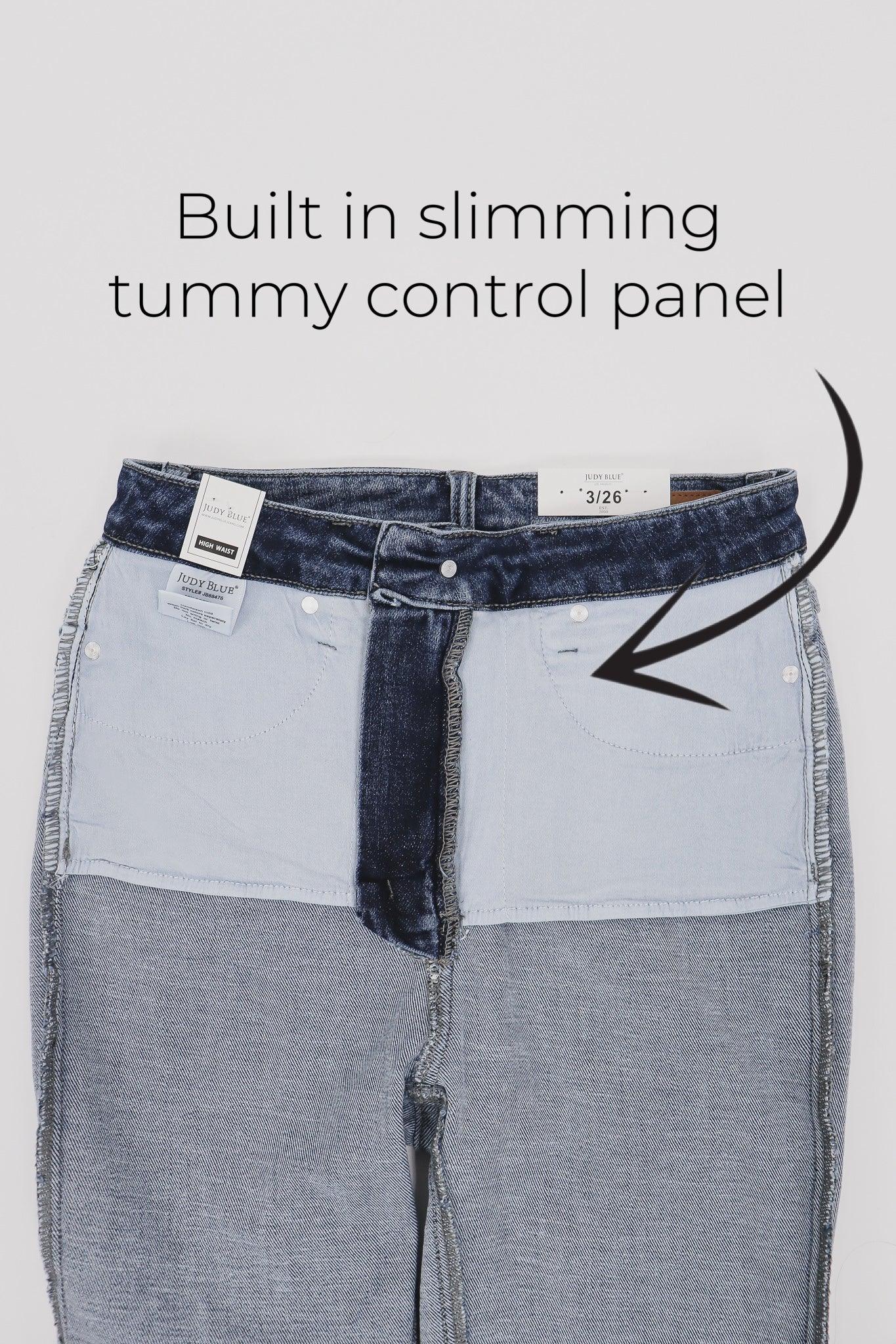 Holy Slit Tummy Control Slim Bootcut Jeans