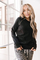 Ampersand Side Zip Pullover - Black - Alexander Jane Boutique  