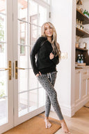 Ampersand Side Zip Pullover - Black - Alexander Jane Boutique  